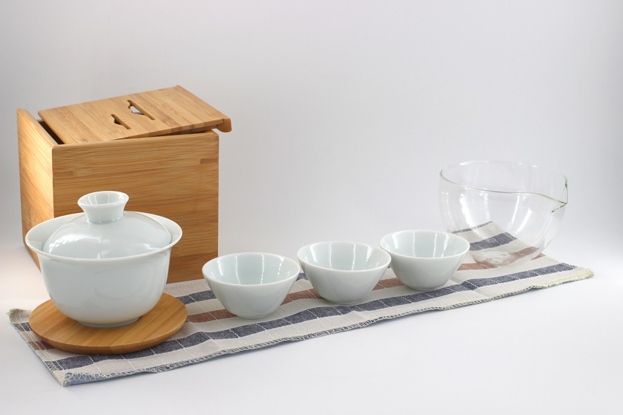 Art de la table / Art d'Asie : Rare service a thé chinois en marbre de