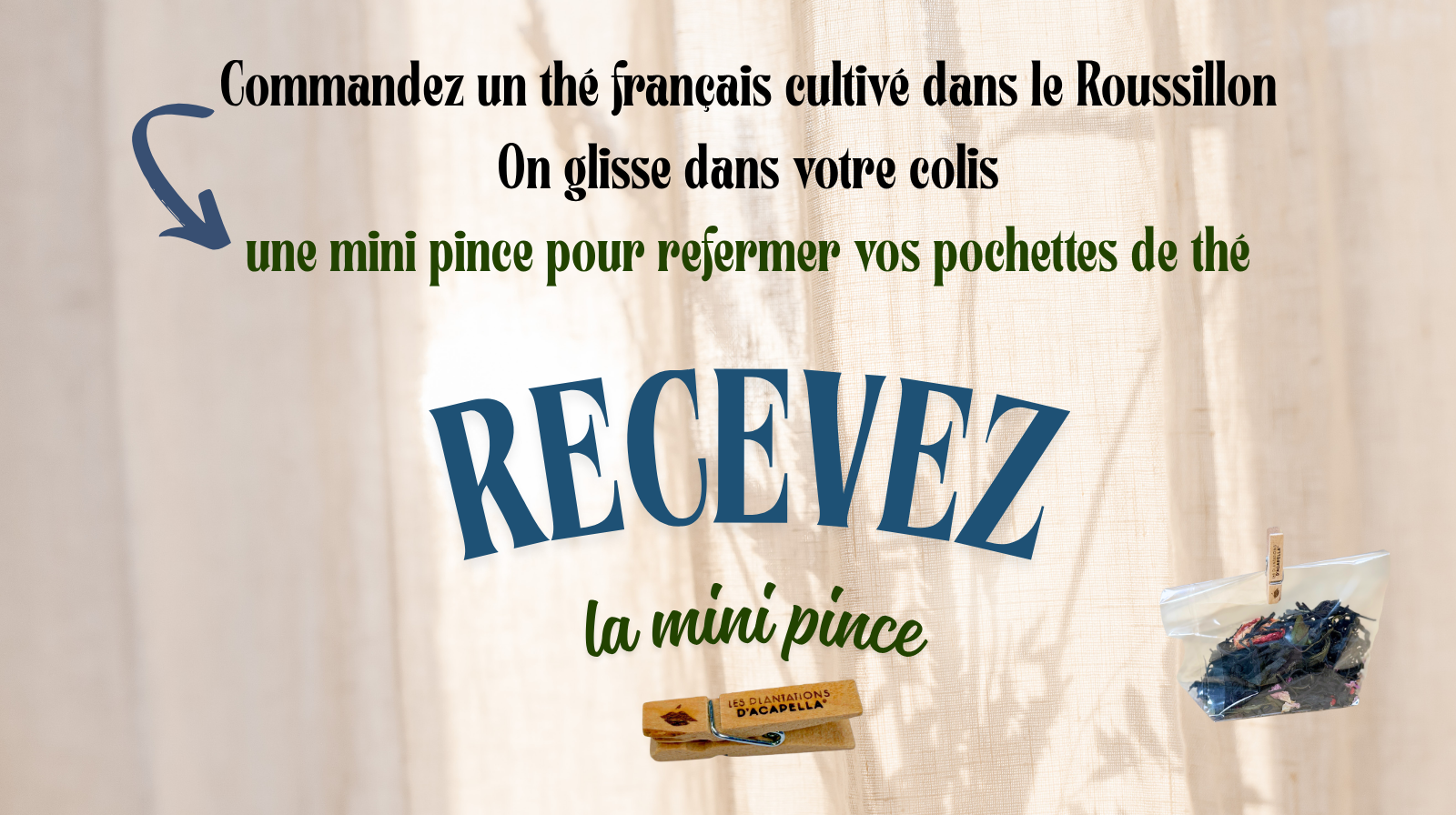 recevez une mini pince en cadeau pour refermer vos pochettes de thé